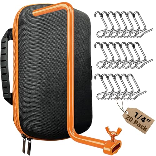 Fence Wire Tightener with Bag 1/4 20Pcs Fence Wire Twisting Tool 1Pcs Tighteners Handle Barb Wire Tensioning Fixer Fence Tensioner for Tighten Wire Fence (6mm20Pcs+Tightener Handle)