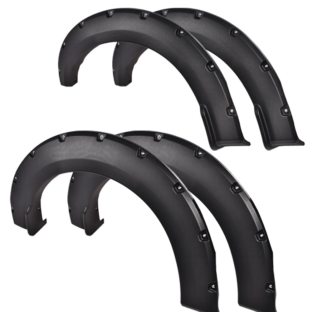 CNNELL Fender Flares Compatible with Ford F150 2015-2017 Pickup Styleside Models Only 67.0" 78.8" 97.4" Bed (Not Fit 68T Technology Package/Sensors for Lane Changing) Pocket Riveted Textured 4pcs