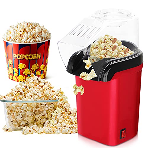 Popcornmaschine, IVEOPPE Heißluft Popcorn Maschine mit Messbecher und Abnehmbarem Deckel, 3 Minuten Schnell Fettfrei und…
