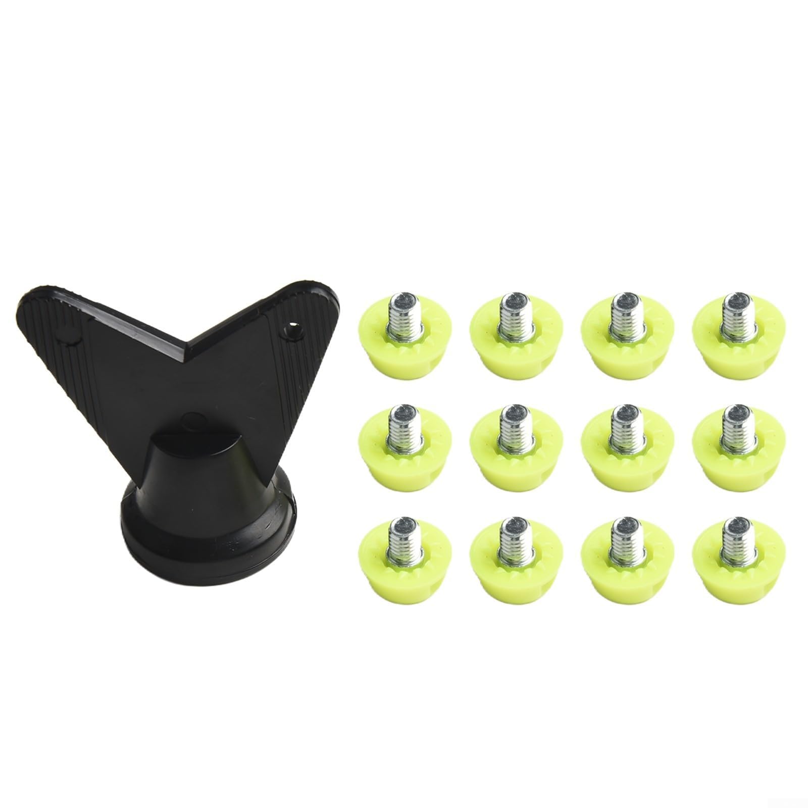 12 Tacchetti di Ricambio per Scarpe da Calcio, 7 mm, 10 mm, Tacchetti in plastica con Chiave per Scarpe Sportive, Kit Antiscivolo per Migliorare la Presa (Verde, 7 mm + 10 mm)