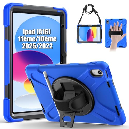 Étui iPad 11ème génération antichoc bleu pour dessiner et voyager en liberté