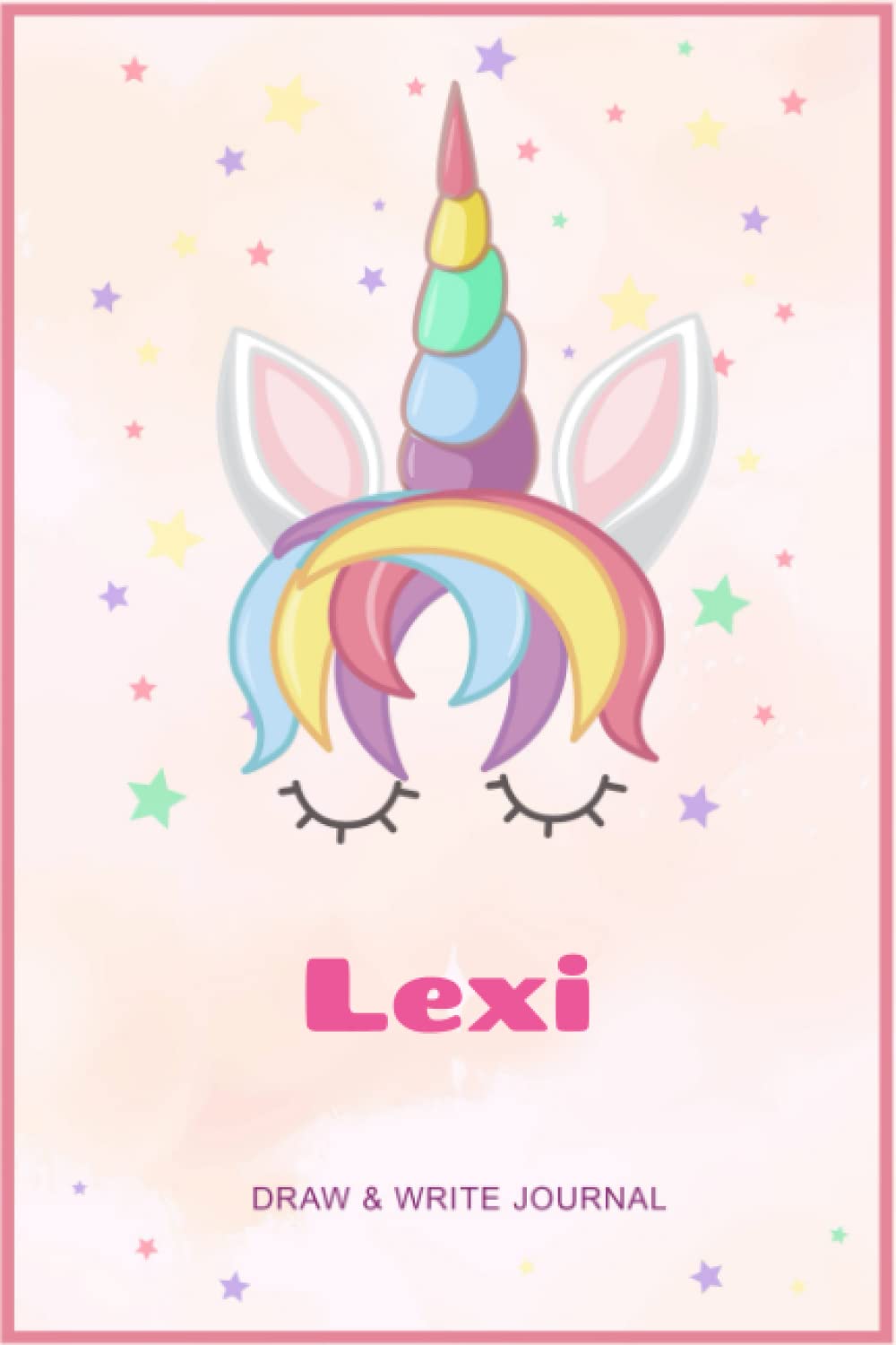 Lexi Draw & Write Journal: Personalized Name Journal for Girls Women Princess, Unicorn Journal Half Lined Half Blank, Happ Birth Day Gift Notebook for Girls