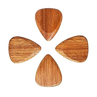 Timber Tones Lot de 4 médiators en bois pour guitare acoustique - Les Beatles, Paul McCartney, John Lennon, RIngo Starr, George Harrison Timber Tones Lot de 4 médiators en bois pour guitare acoustique – Image 3