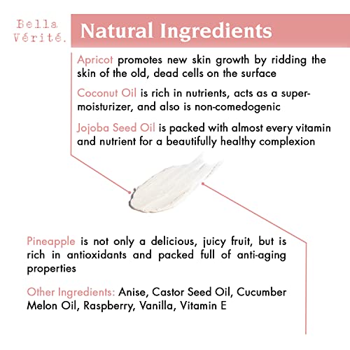 Bella Vérité.- Vegan, Vibrant Exfoliating Face Scrub, 2 Month Supply, Made In Usa, Coconut, Pineapple, Raspberry & Jojoba Seeds To Gently Exfoliate Away Impurities, Improve Appearance Of Dull, Stressed Skin, 2 Fl Oz #TOP4