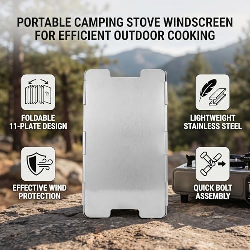 Pare-vent pour camping pliable en acier inoxydable contre le vent de bivouac - 5
