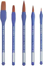 Kit Pincel P/Aquarela Acrilica Guache Pentel Neo Sable 5 Unidades