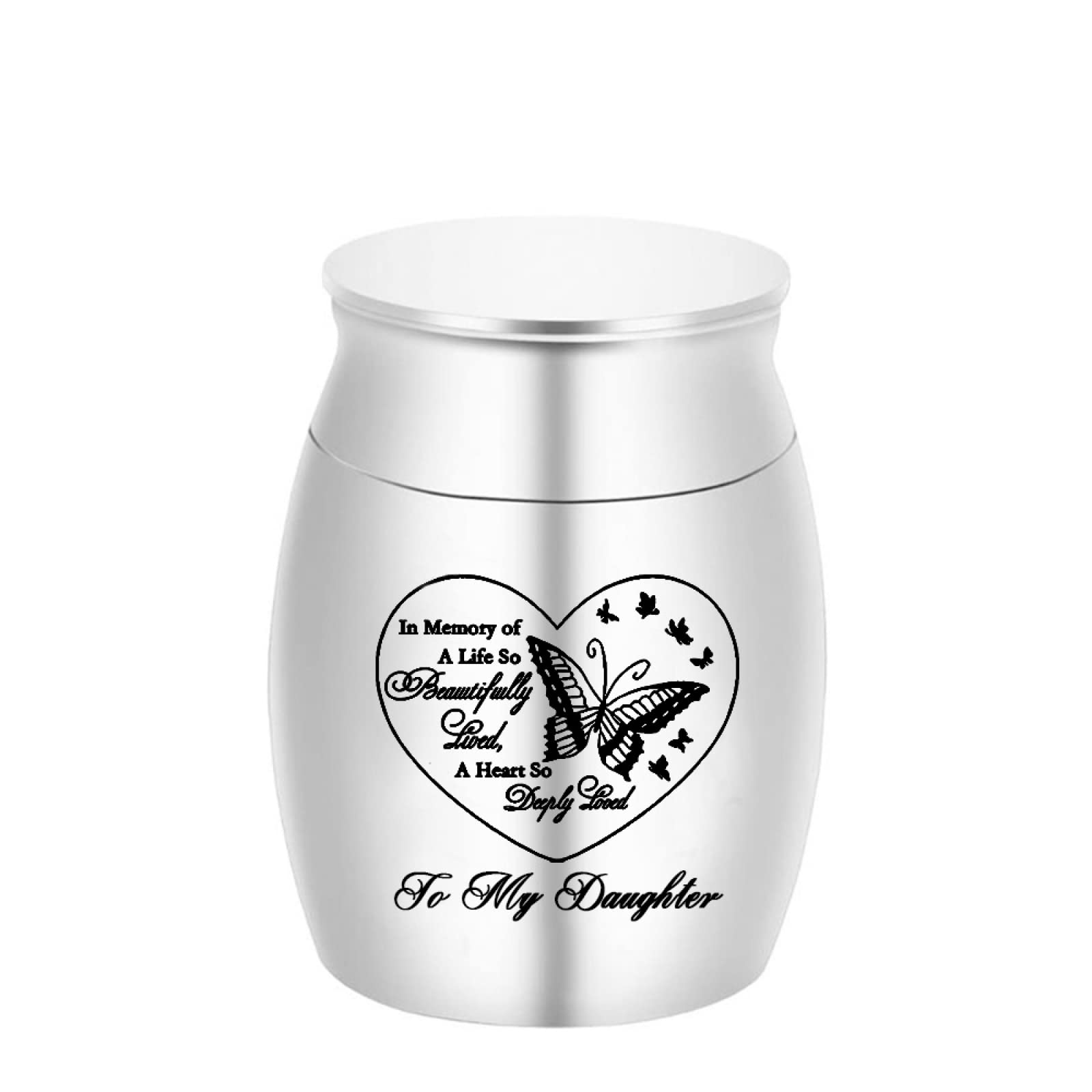 LZHLMCL Human Ashes Urns 40Mm Small Urns For Human Ashes Small Cremation Urns For Dad Mom Mini Keepsake Urns For Ashes Silver Daughter