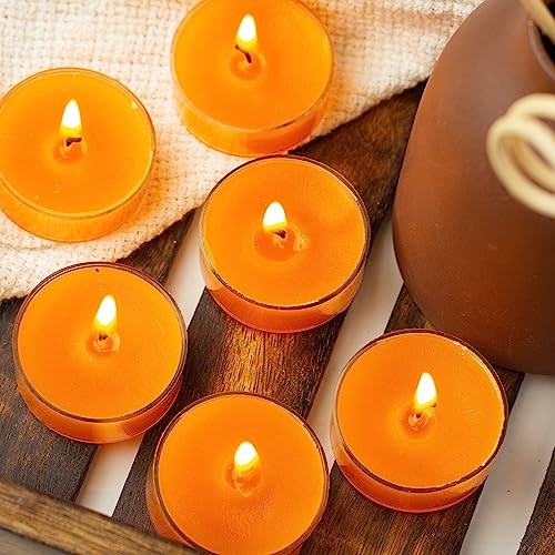 Image of AuraDecor Scented Soy Wax Acrylic Tealight Candle, Organic Luxury Aroma, Aromatic /Aromatherapy Candle || Long Lasting Burning Time (Pack of 1, Amber Quartz & Oudh)