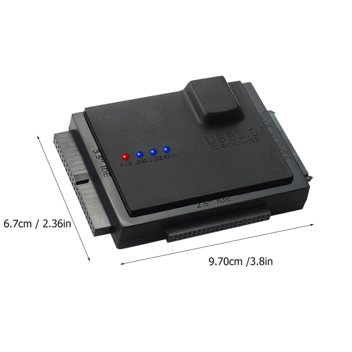 Hemobllo Adattatore Hard Disk Esterno 2.5 e 3.5 Pollici Ide Hdd SSD con Cavo USB 3.0 senza Installazione, Compatibile Fino a 5000gb, Materiale Abs Nero