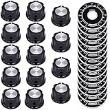 LCOUACEO 14 Piezas Botón de Potenciómetro ​Perillas de Control de Potenciómetro Guitarra Eléctrica Perillas de Tono Perilla de Potenciómetro Control de Volumen con 14 Piezas 0-100 Hoja de Escala