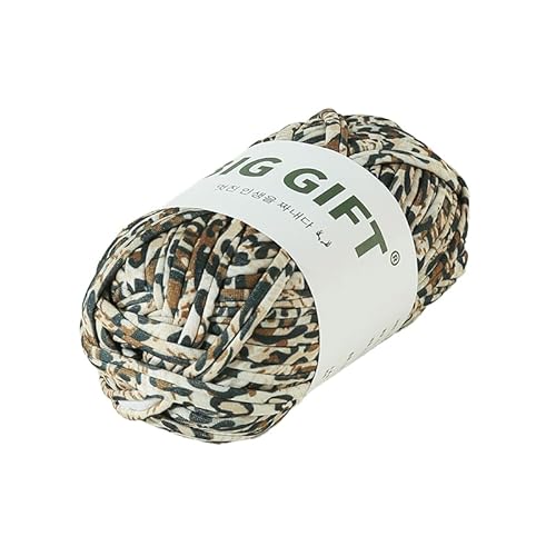 Gros fil à tricoter et crochet pour t-shirt, pour débutants, fil peigné, facile à apprendre à crocheter pour sac, panier, couverture, décoration d'intérieur (imprimé léopard)