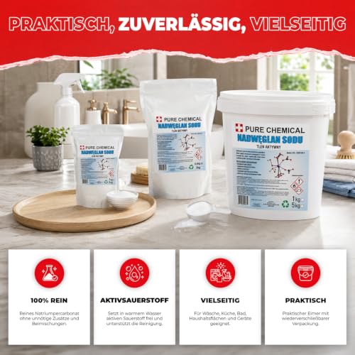 CHOSA Natriumpercarbonat Pulver zum Waschen 1 kg - Aktiver Sauerstoff 100% Reine - Sauerstoffbleiche Pulver für Wäsche - Waschmittel… – Ansicht 3