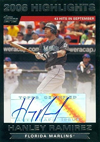 Autograph Warehouse 291412 Hanley Ramirez Autographed Baseball Card - Florida Marlins44; SC 2007 Topps Highlights No. HA-HR Certified