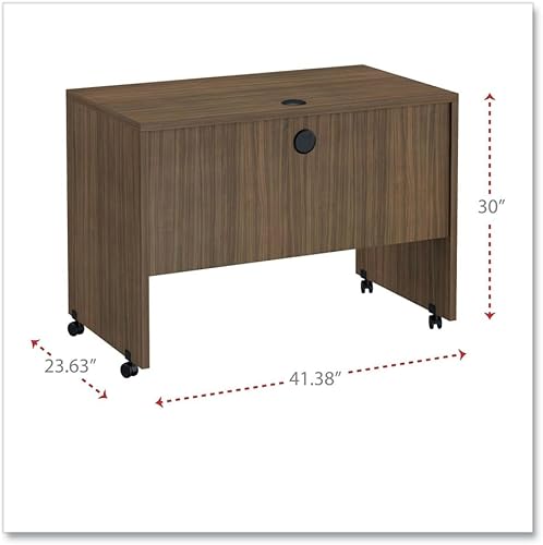 Miniatura 2 de Alera ALEVA204224WA Valencia Series 41.38 pulgadas x 23.63 pulgadas x 30 pulgadas Escritorio móvil con estación de trabajo - nogal moderno