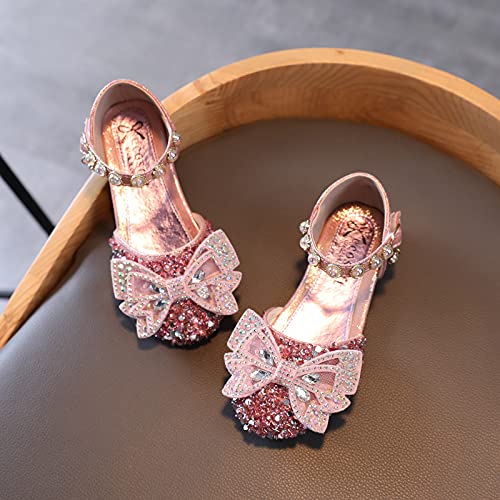 Princess Sandals for Girls Fashion Spring and Summer Girls Sandals Dress Dance Performance Princess Shoes (Pink-2, 9-9.5Years)2
