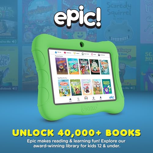 Image of Contixo 7 inch Kids Tablet Bundle - Android Tablets and Kids Wired Headphones, with 14+ Games and Educational Apps, WiFi, 32GB ROM, Learning Tablet for Kids - Green