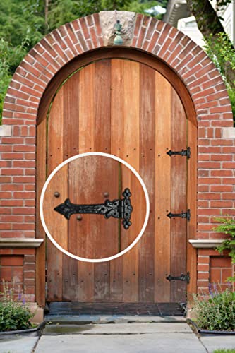 Akatva T Hinge Set - 2 Pieces Gate Hinges For Wooden Fences Heavy Duty - Barn Hinges For Doors - Black Hinges – Hinges For Shed Door - Door Hinges Black Matte - Hinges Outdoor - Fence Strap Hinge Set #TOP2