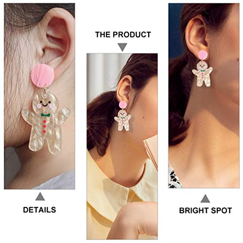 Brincos masculinos de Natal KESYOO, 2 pares de brincos de gengibre em acrílico para homem de gengibr