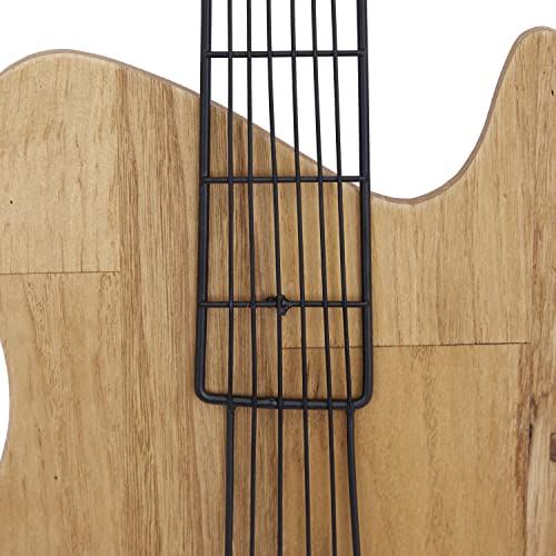Deco 79 Wood Guitar Wall Decor, 2" X 11" X 31", Brown #TOP3