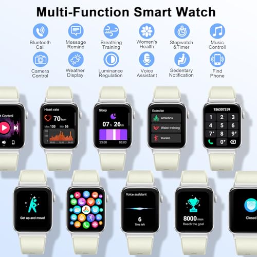 Image of Smart Watch for Women Men (Answer /Make Call), Smartwatch with Heart Rate /Sleep Monitor /Pedometer, 2026 New Fitness Watch IP68 Waterproof, 113+ Sports Modes,Activity Tracker for Android iOS-White