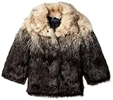 Schwarz-weißer Kunstfellmantel