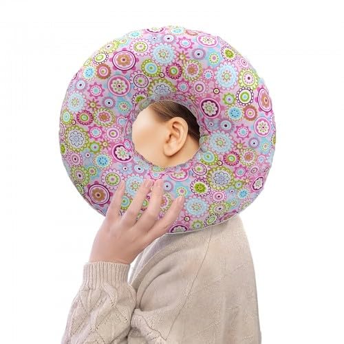 Almohada Perforadora, Cojín para Donut para Oído, Almohadas de Oreja para Piercing de Oreja, Algodón Donut Almohada para Dormir, Piercing Almohada con Agujero para Oreja Contra Dolores de Oreja