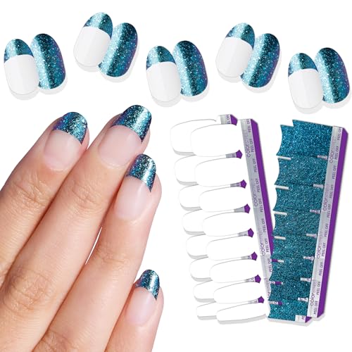 Color Street - Alaskan Sky Tips - 16 Tips & 16 Double-Ended Clear Strips