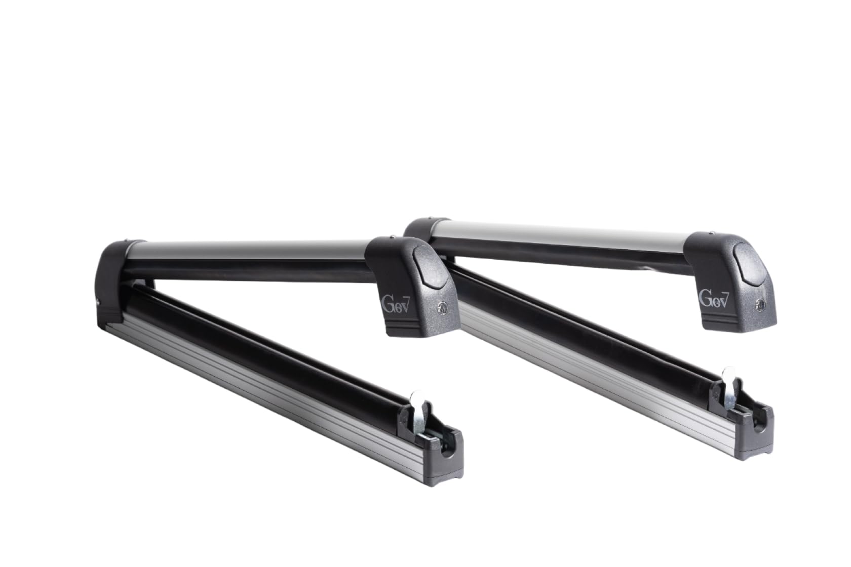 GEV Portasci XL per Barre Portatutto – Chiusura Antifurto con Chiave, capacità 6 Paia Sci o 4 Snowboard, Larghezza Interna 63 cm, Made in Italy, Omologato TÜV SÜD