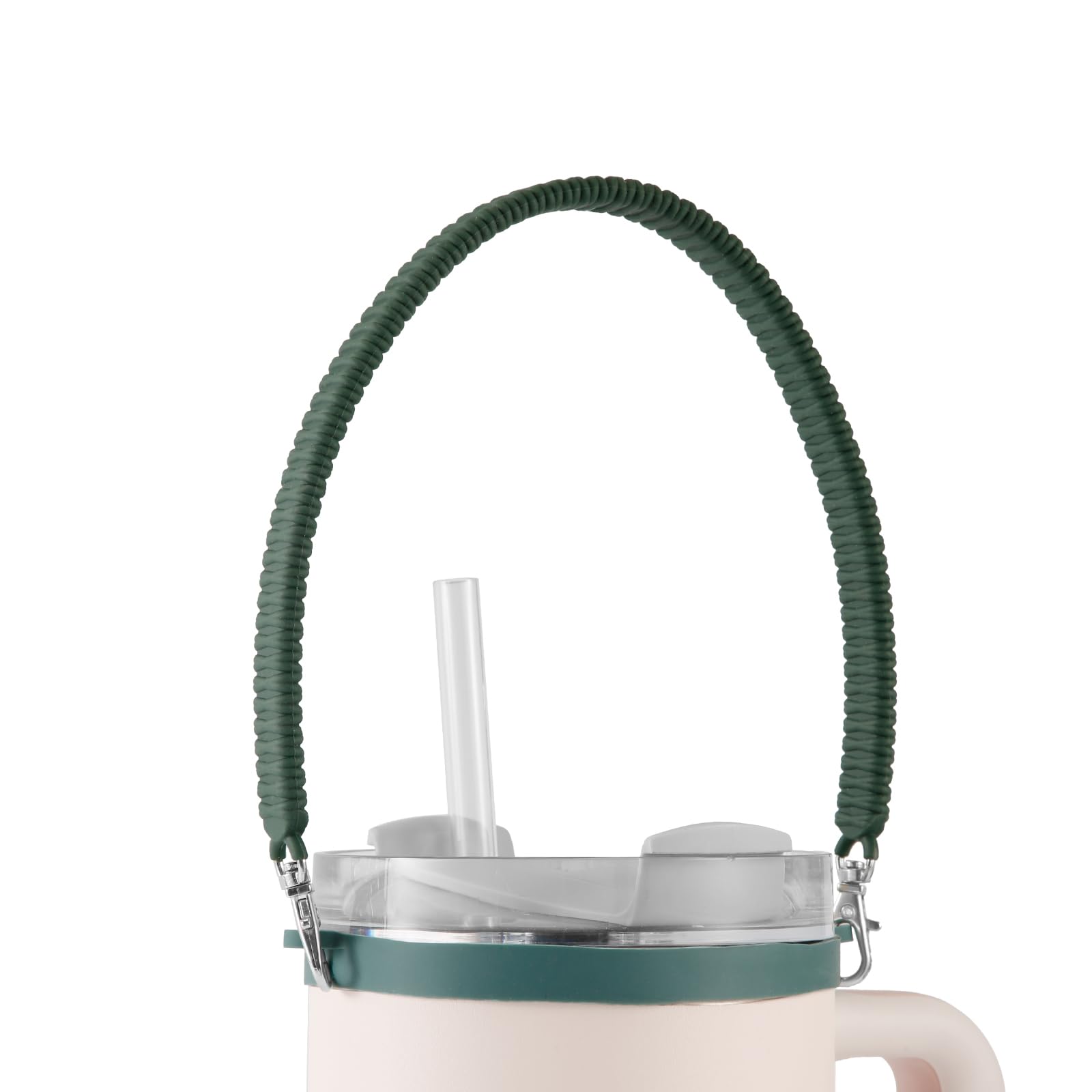 PEUTIER Water Bottle Handle Attachment for Stanley, Silicone Water Bottle Strap Portable Water Bottle Sling, Accessories for Most 8-40oz Cups (Green) — image 1