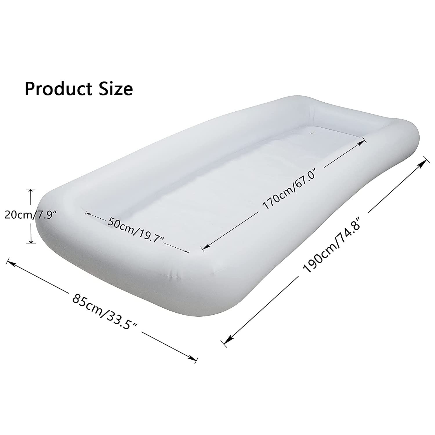 Kit Vasca Doccia Gonfiabile con Pompa ad Aria elettrica, Vasca da Bagno in PVC per Adulti con Sacca d'Acqua da Bagno a Letto, ausilio per Anziani, disabili, Anziani, pazienti