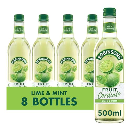 Robinsons Fruit Cordials Crushed Lime and Mint 500 ml Bottle (Pack of 8)