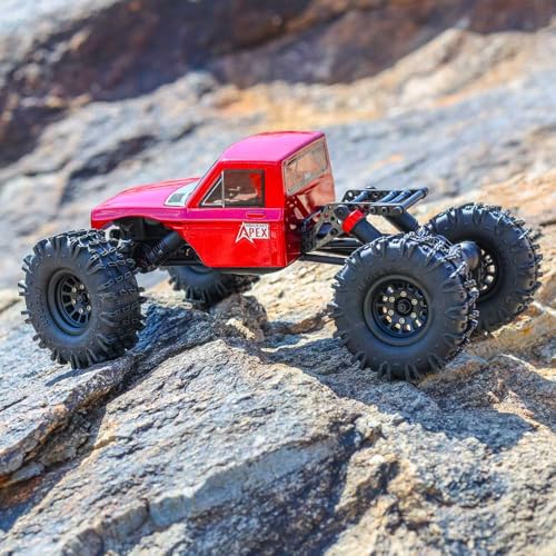 Image of Redcat Racing Ascent-18 APEX, 1 /18 Scale Brushless Electric Rock Crawler, Carbon Fiber, 4WD RC Car for Adults with 2.4GHz Radio System (Red)