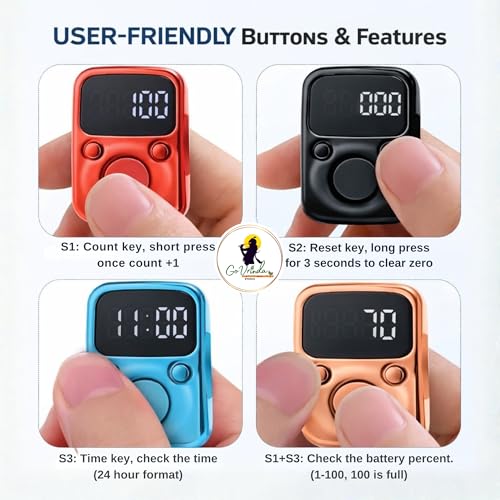 Image of 3203 Digital Finger Mala Jap Counter Ring with LED Display | Rechargeable Tasbih Tally Counter | Digital Counter for Mantra Jap, Zikr, Meditation & Dhikr | Counts Up to 99999