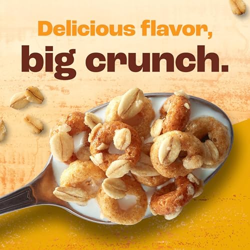 Image of Cheerios Oat Crunch Oats 'N Honey Breakfast Cereal, Made with Whole Grain, Family Size, 24 oz