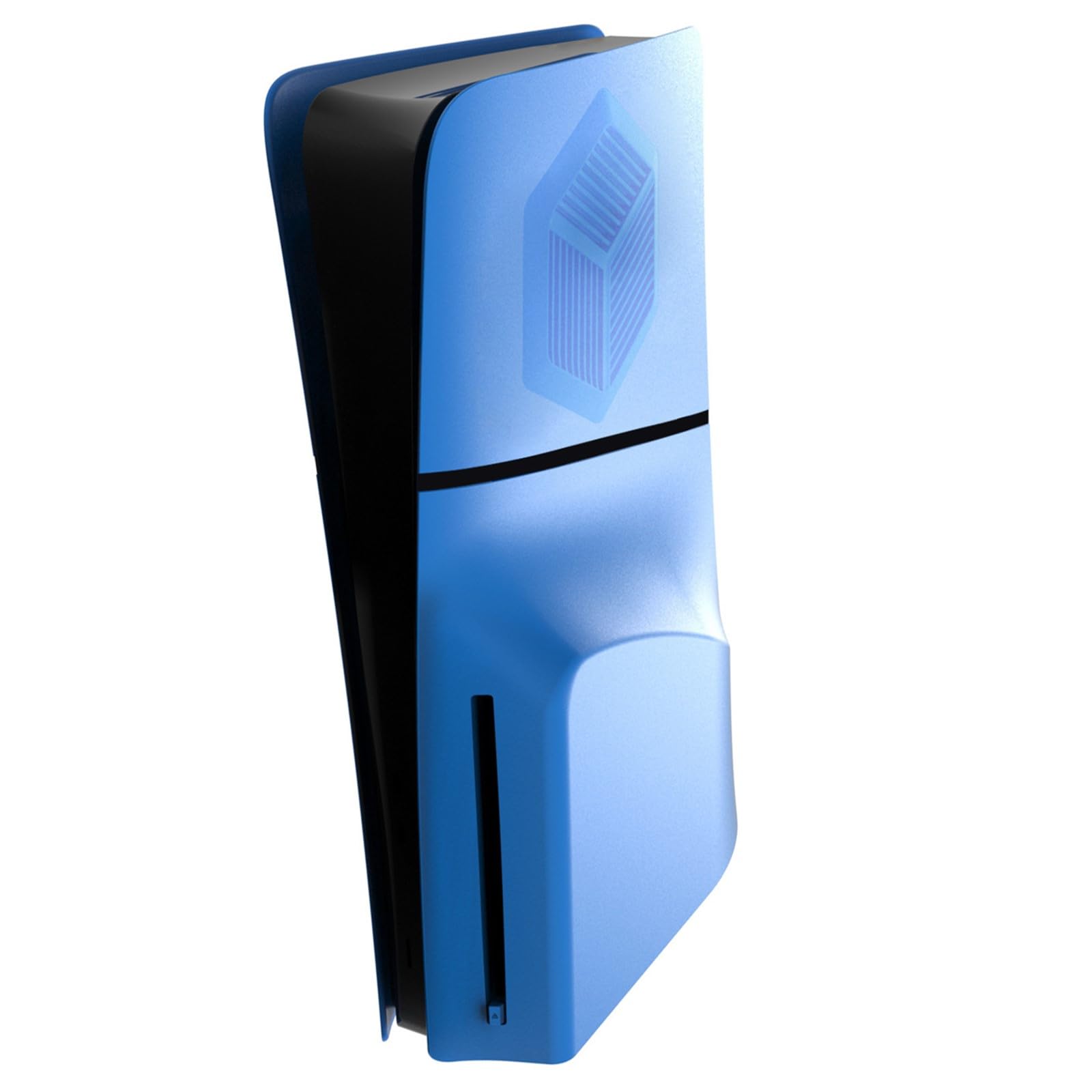 Custodia per PS5 Slim, pannello con fori per la dissipazione del calore, cover protettiva antigraffio e antipolvere, pannelli laterali di ricambio in ABS (azzurro-unità ottica)