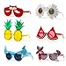 SULOLI Party Sunglasses, 6 Pairs Funny Sunglasses Tropical Fancy Dress Props Summer Party Sunglasses Novelty Eyeglasses for Kids Adults