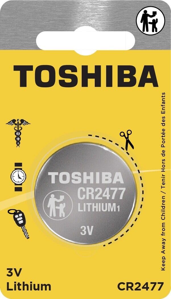 Toshiba CR2477 3V Lithium Coin Cell Child Resistant Blister Package (1 Battery)