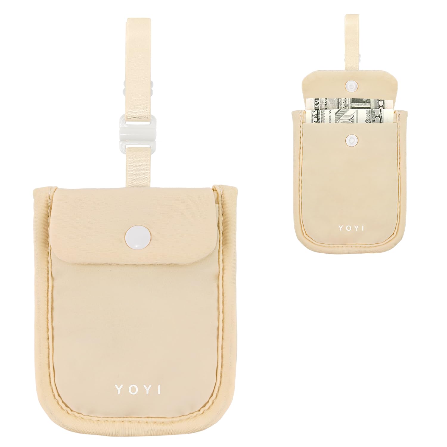 YOYI YOYI RFID Undercover Bra Wallet,Hidden Travel Pouch,Secret Stash Pocket - Credit Cards & Money & Valuables with Adjustable,Elastic Strap Suitable