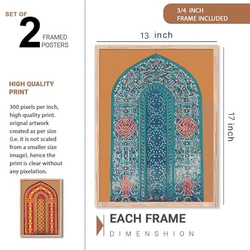 Image of NoWorries Traditional art Set of 2 Wall Frames /Paintings for Wall decoration Home and Cafe Decor - Madhubani art Wall Framed Posters - Frames for dining room (Theme-traditional) (Synthetic Wood frame) (Leminated 300 GSM Pigment Digital Print) (framed, Multicolur) Set of 2