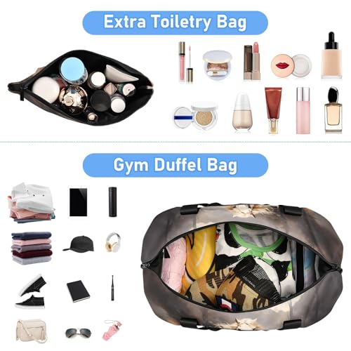 ALAZA Horse Running Animal Travel Duffel Bag for Women Men Sports Gym Bag with Shoe Compartment Tote Weekender Overnight Bag with Wet Pocket for Travel, Gym,Yoga,Swimming4