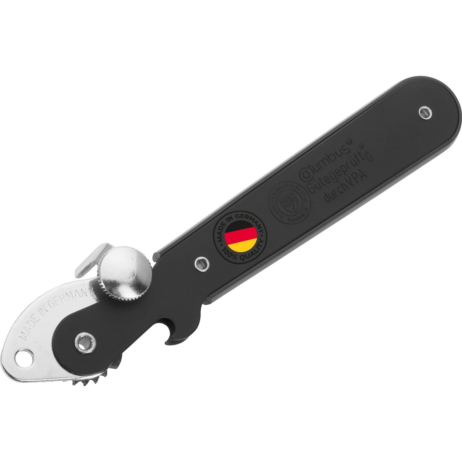Westmark Lever can Opener Columbus - Narrow can Opener with Bottle Opener Ideal for Opening cans and Bottles - Black, 1025227S