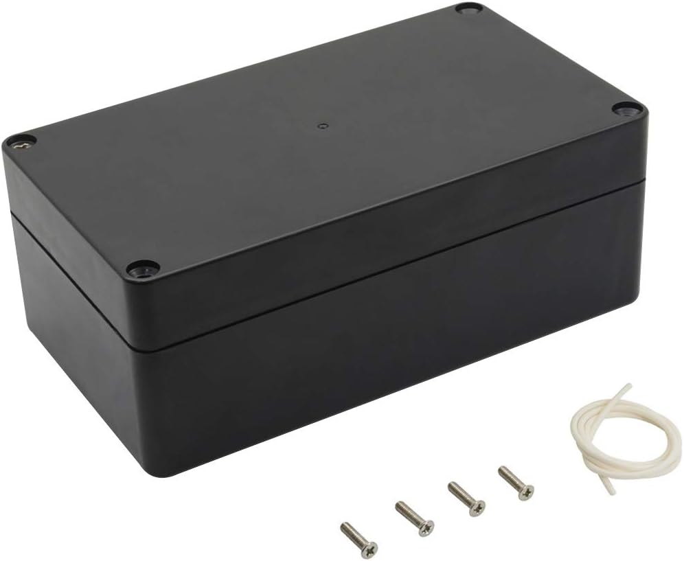 LeMotech Project Box ABS Plastic Junction Box IP65 Waterproof Electrical Boxes Universal Enclosure Black 6.2X 3.5X 2.4 inch (158x90x60mm)（Pack of 1）