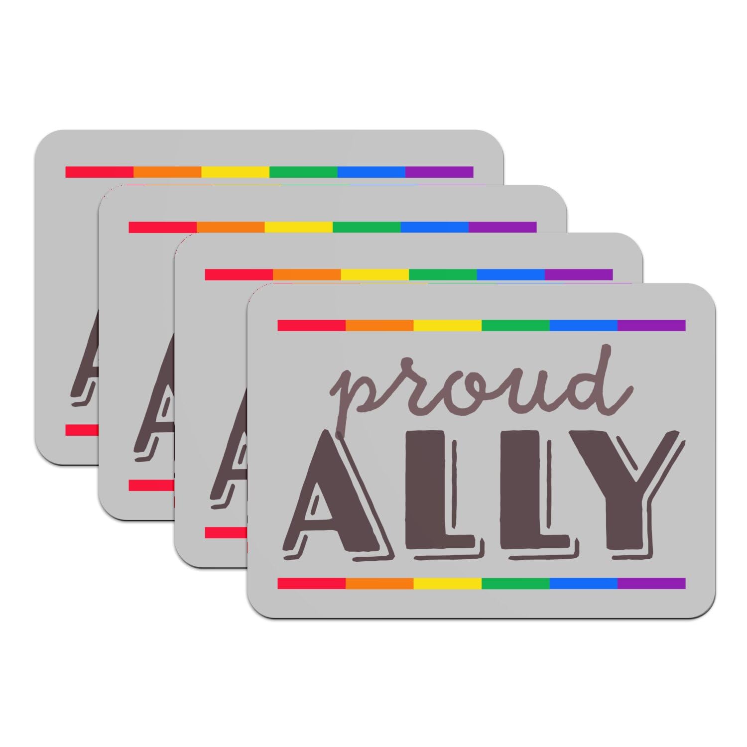 Sets de table caoutchouc gris grand format dessous de plat LGBTQ+ Gay