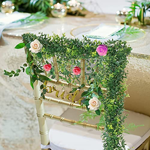 Artflower 3 Pack Artificial Eucalyptus Garland, 6Ft/Pcs Faux Eucalyptus Vines Greenery Garland Fake Hanging Eucalyptus Leaves Plant Wedding Backdrop Arch Wall Table Party Festival Decor, Grey Green #TOP7