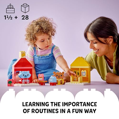 Image of LEGO DUPLO My First Daily Routines: Eating & Bedtime Toy for Social and Emotional Roleplay, Animal Toys, Gift for Preschool Kids Ages 18 Months and Up, Helps Toddlers Explore Feelings, 10414