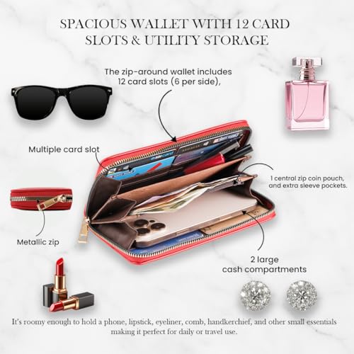 Image of Women's Hamper Gift Set Wallet, Watch, Long-Lasting Perfume | Gifts for Woman | Birthday Gifts for Women | Rakhi Gift for Sister | rakshabandhan Gifts for Sister (Dark red)
