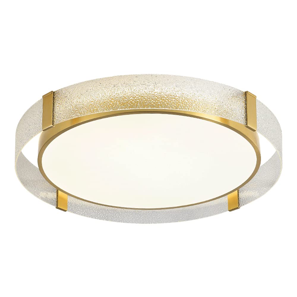Plafonnier à montage en surface LED avec lustre rond cuivre 50cm