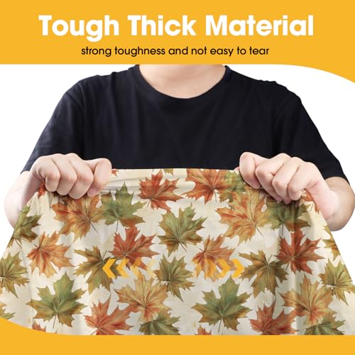 Image of Niuara Fall Maple Plastic Table Cloth - 4 Pack 54 inch x 108 inch Rectangle Disposable Tablecloths for 6FT Tables, Table Cover for Party, Holiday & Gathering Use