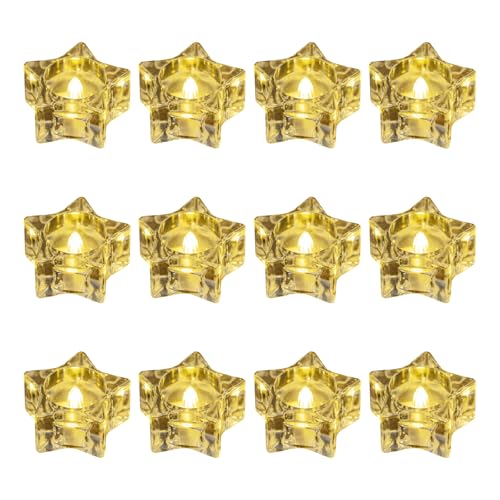Bougies chauffe-plat LED en ABS transparent lot de 12 sans flamme