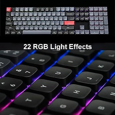 Keychron K5 Pro QMK/VIA Custom Wireless Mechanical Keyboard, Hot-Swappable Full Size Layout 108 Keys Programmable, Ultra-Slim RGB Low Profile Brown Switch, Bluetooth/USB-C for Mac Windows Linux
